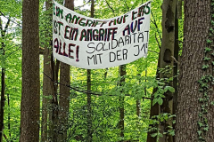 Mai 2021. Solidarität mit dem Projekt des Miethäusersyndikats in der Jagowstraße in Berlin, Spandau. Opfer von Bedrohungen und Brandanschlägen.